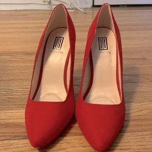 Red Suede Pumps